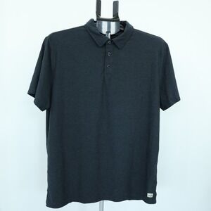 Vuori Strato Tech Polo Shirt Mens Large L Charcoal Heather Performance Knit Golf